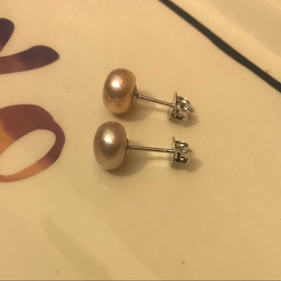 Sterling Silver Freshwater Studs - Picture 2 of 2